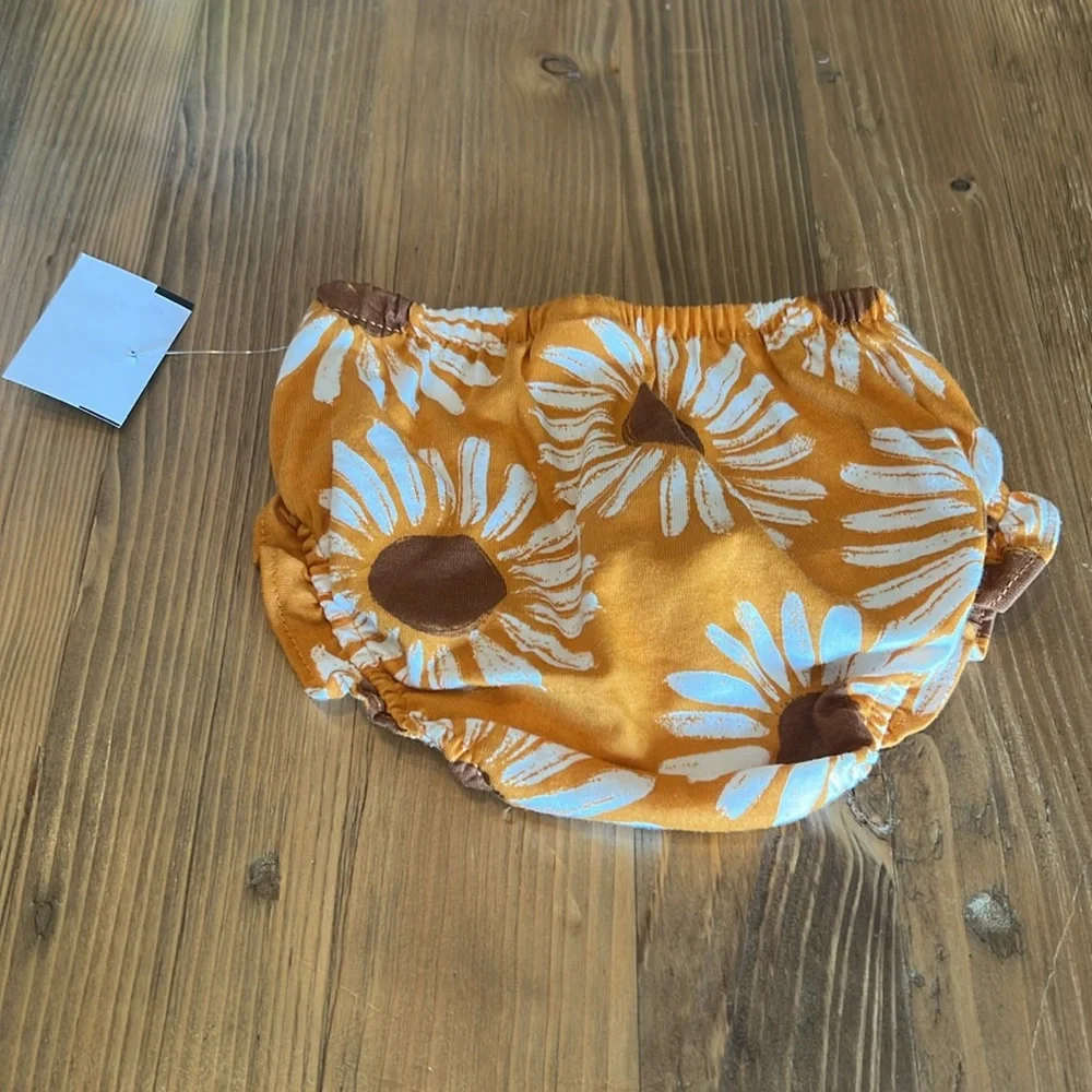 Carter’s Floral Baby Bloomers ~ Diaper Cover Short ~ Orange and White